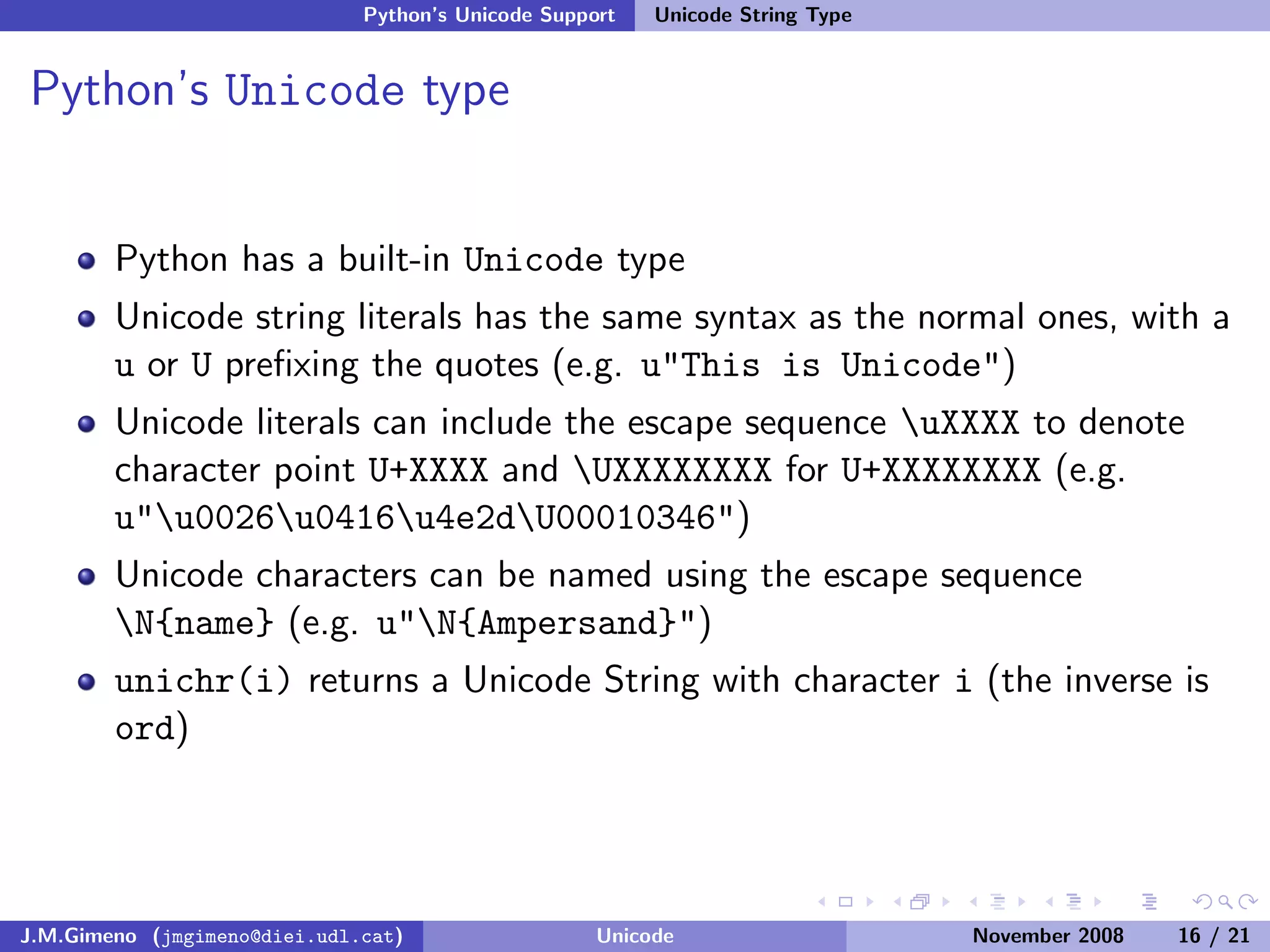 Unicode (and Python)