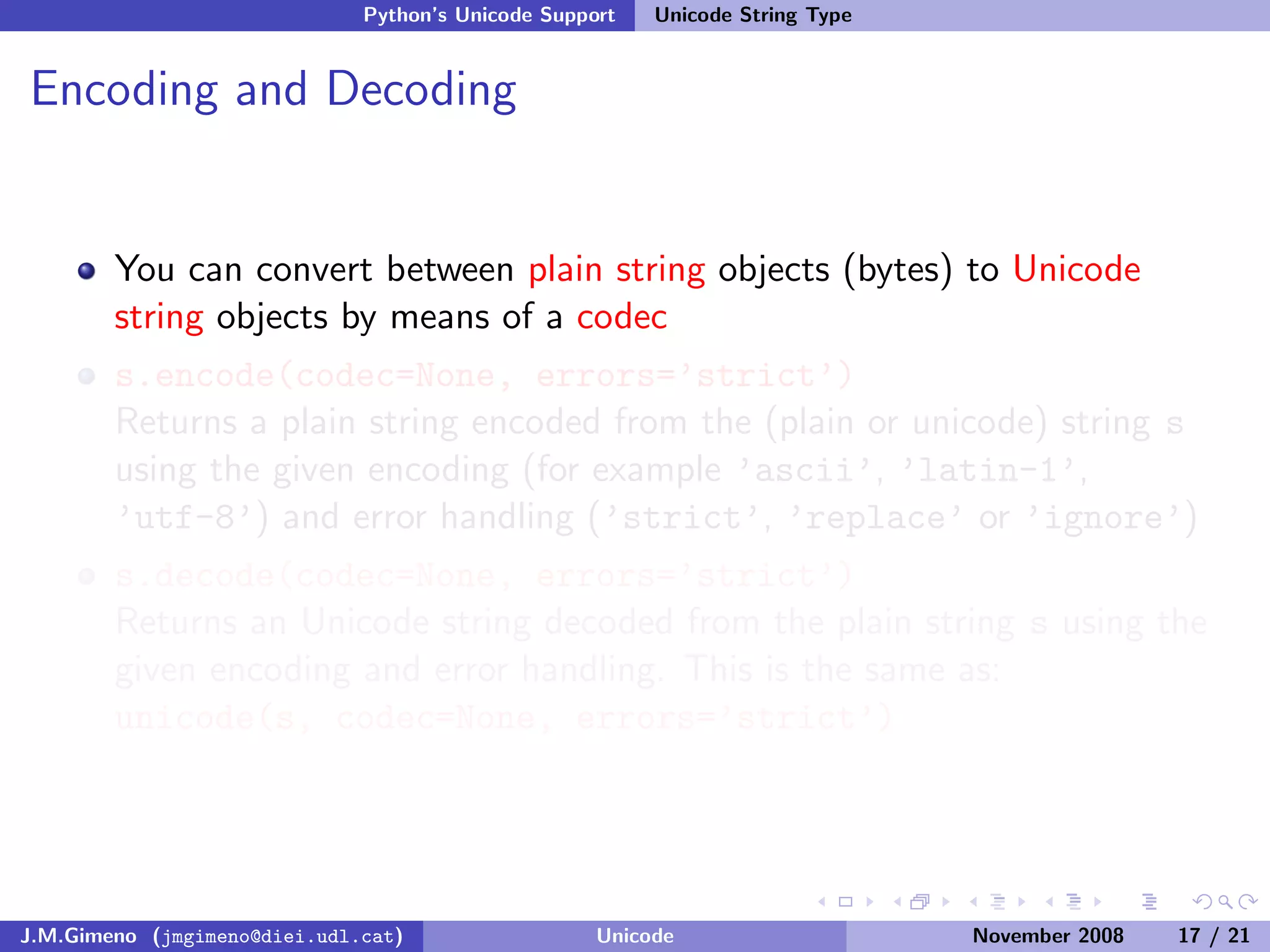 Unicode (and Python)