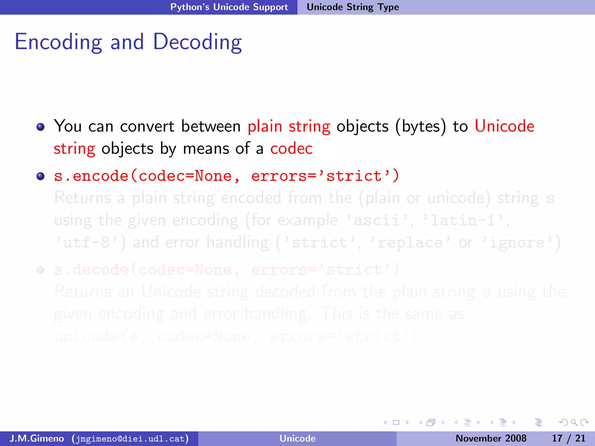 Unicode (and Python)