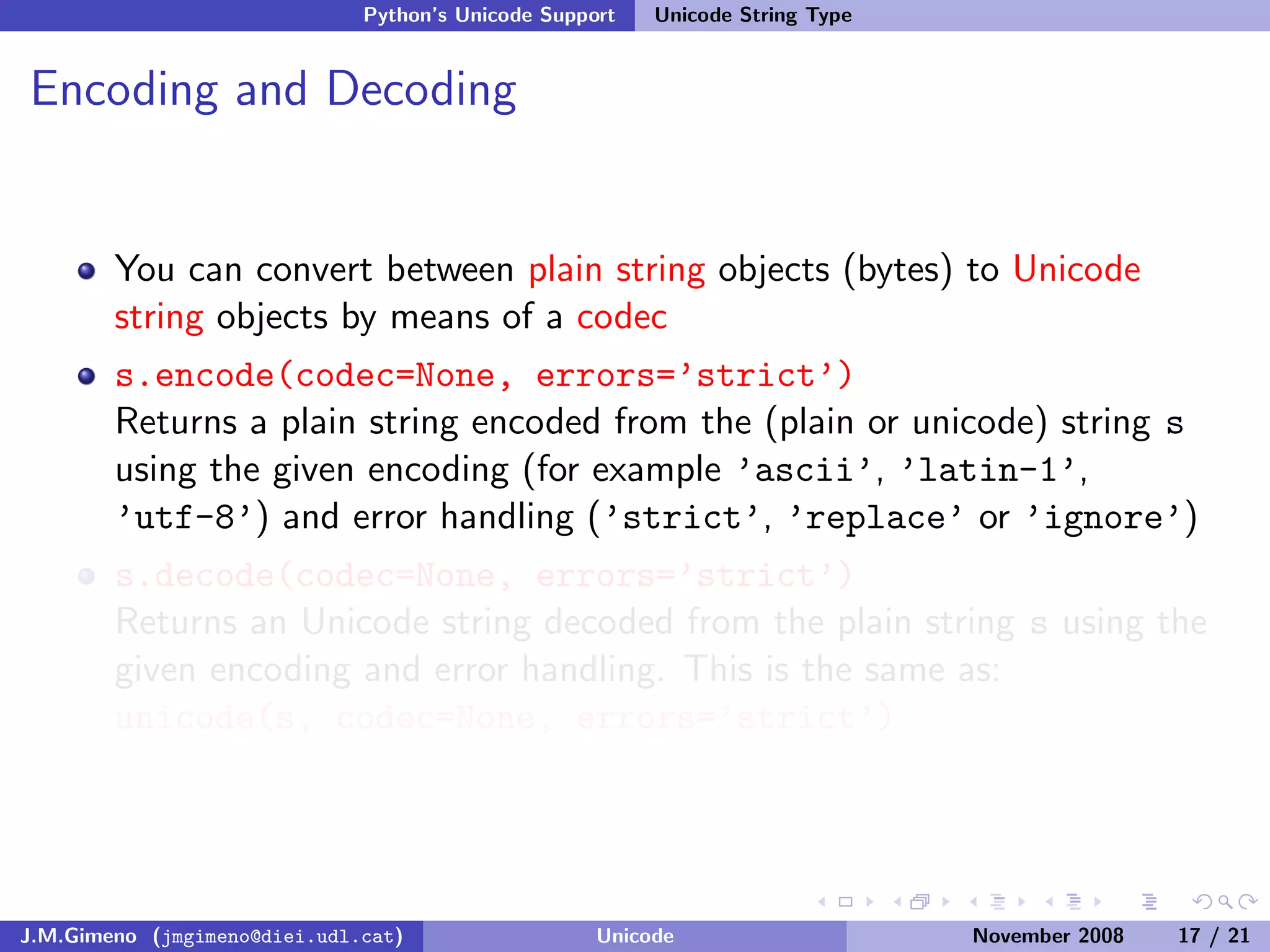 Unicode (and Python)