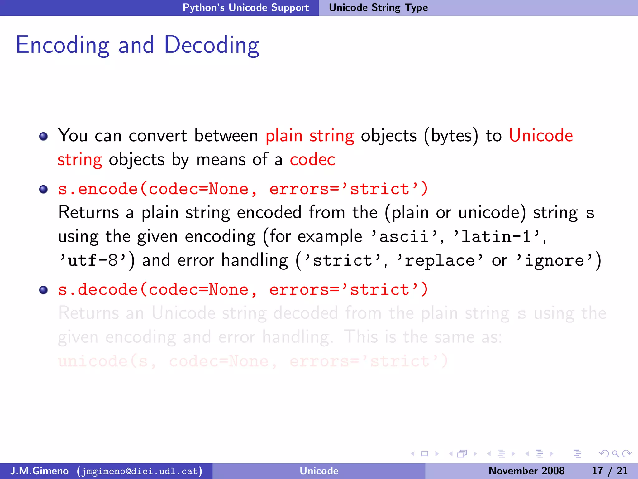Unicode (and Python)