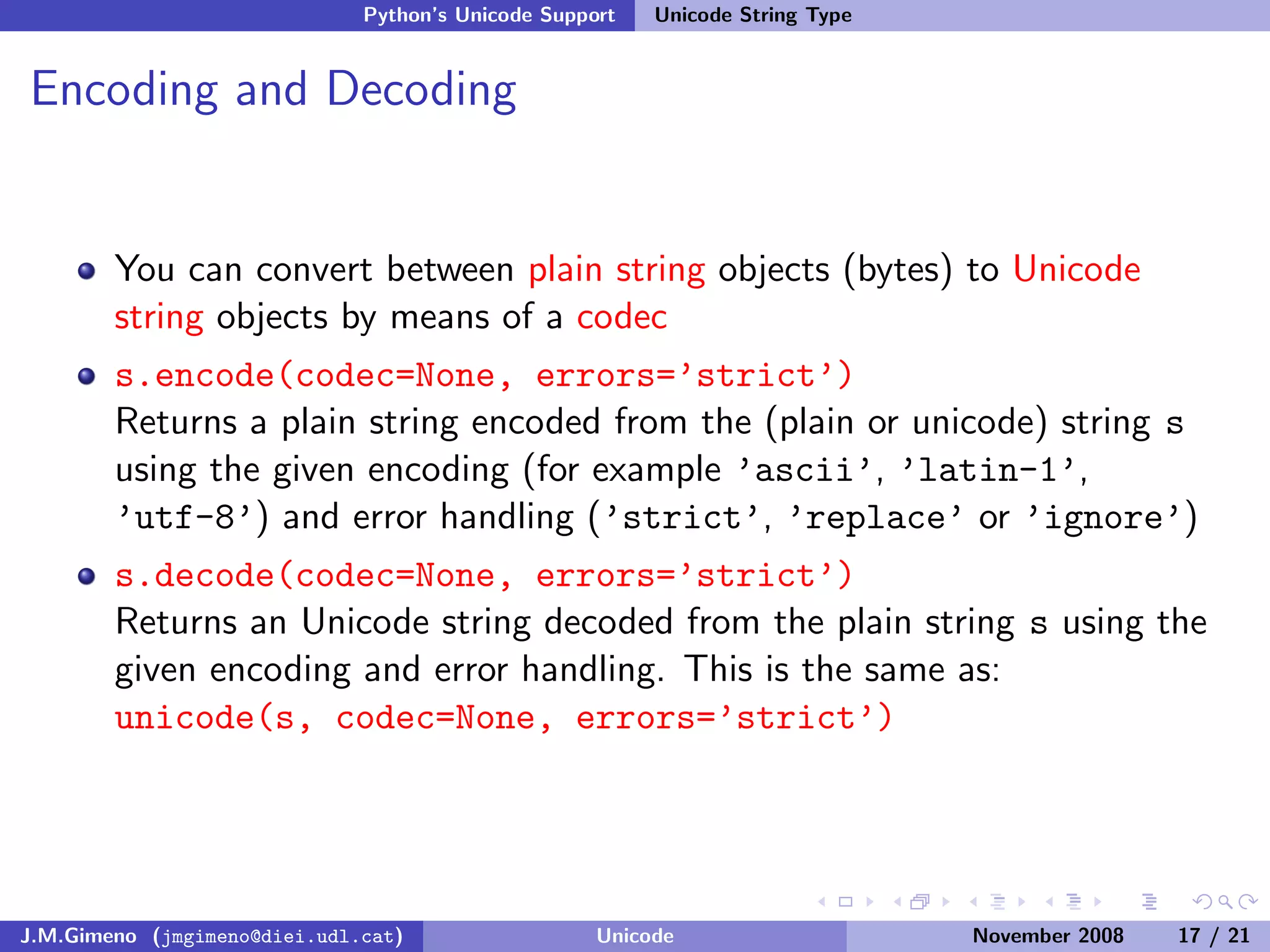 Unicode (and Python)