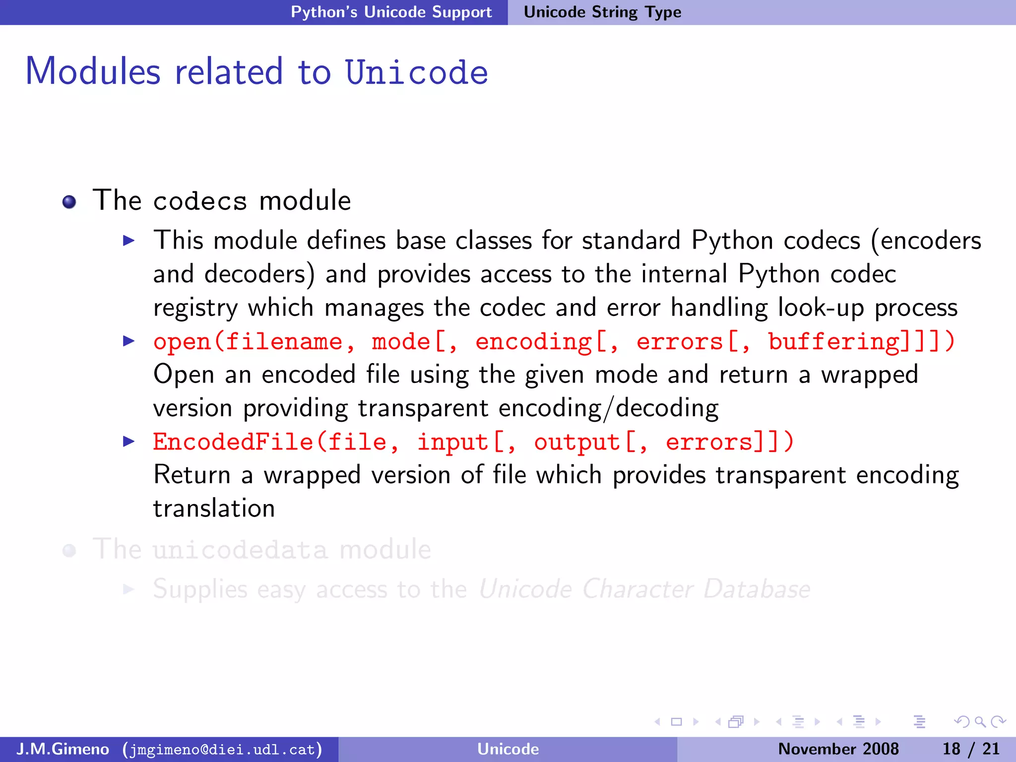 Unicode (and Python)