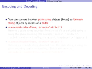 Unicode (and Python)