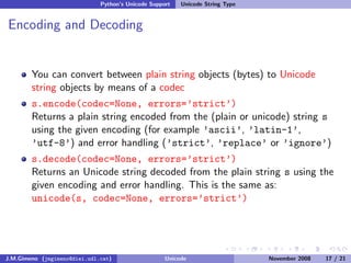 Unicode (and Python)