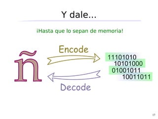 Y dale...
¡Hasta que lo sepan de memoria!




                                  17
 