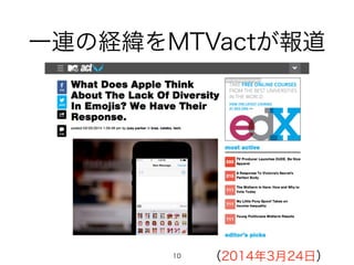 一連の経緯をMTVactが報道 
10 （2014年3月24日） 
 