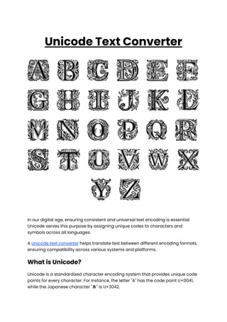 A A Comprehensive Guide on Unicode Text Converter | DOCX