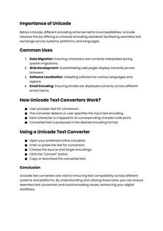 Unicode Encoding Problems A A Comprehensive Guide on Unicode Text Converter | DOCX
