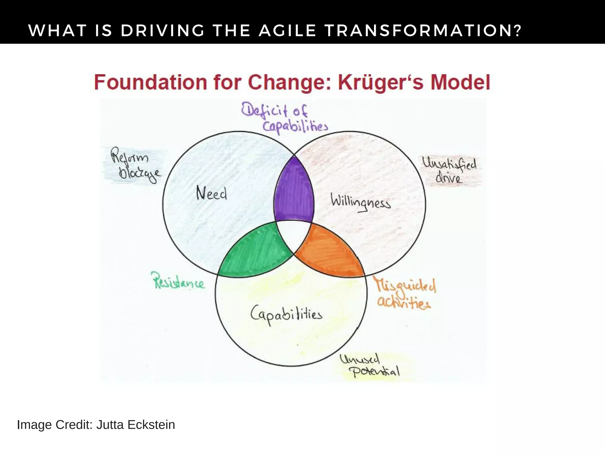 WHAT IS DRIVING THE AGILE TRANSFORMATION?
Image Credit: Jutta Eckstein
 