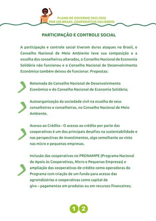 Unicopas Plano de Governo - Por um Brasil cooperativo e solidário