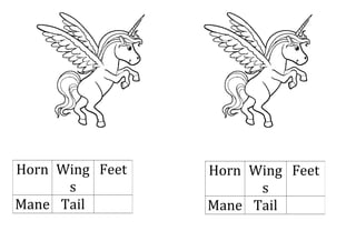 Horn Wing
s
Feet
Mane Tail
Horn Wing
s
Feet
Mane Tail
 
