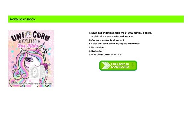 P D F Unicorn Activity Book For Kids Ages 4 8 A Fun Kid Workbook Gam