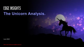 The Unicorn Analysis.
June 2022
More cover options are added at the end.
 