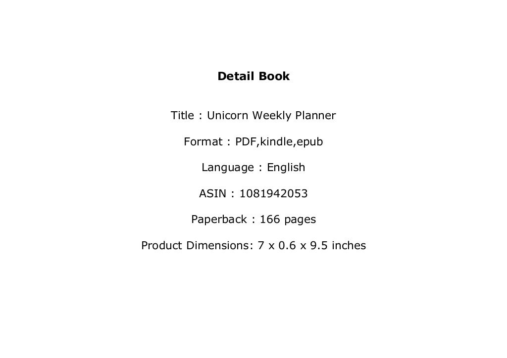 downloadpdf at at unicorn weekly planner fullpages