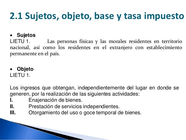 Unidad 2. Ley del impuesto empresarial a tasa