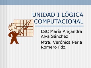 UNIDAD I LÓGICA COMPUTACIONAL LSC María Alejandra Alva Sánchez Mtra. Verónica Perla Romero Fdz. 