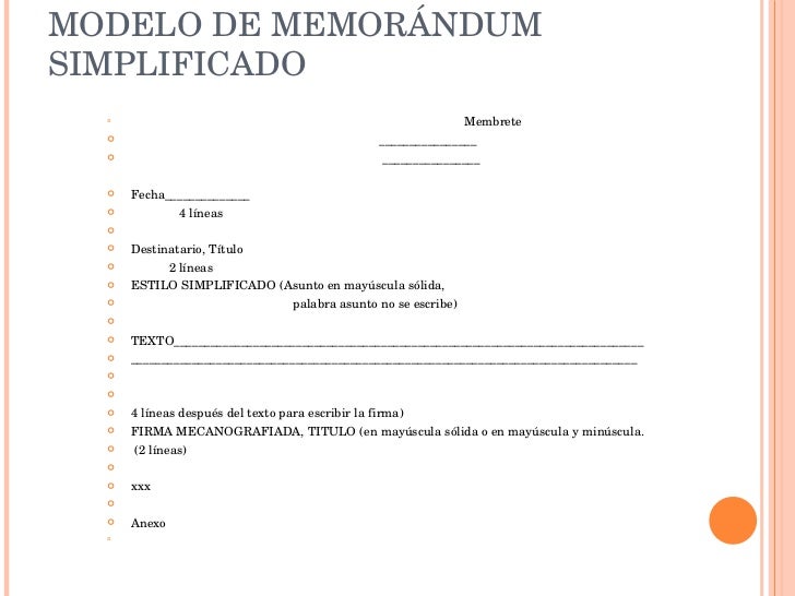 formato de memo