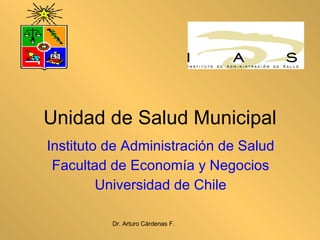 Unidad de Salud Municipal Instituto de Administración de Salud Facultad de Economía y Negocios Universidad de Chile 