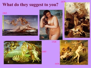 What do they suggest to you? 1879 1863 1485 1636 1520 1 2 3 4 5 