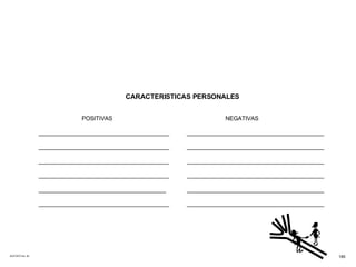 ACETATO No. 50 CARACTERISTICAS PERSONALES POSITIVAS   NEGATIVAS ________________________________________ __________________________________________ ________________________________________ __________________________________________ ________________________________________ __________________________________________  ________________________________________ __________________________________________ _______________________________________ __________________________________________ ________________________________________ __________________________________________ 185 