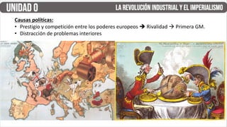 Causas políticas:
• Prestigio y competición entre los poderes europeos  Rivalidad à Primera GM.
• Distracción de problemas interiores
 