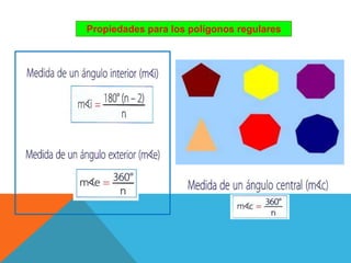 Propiedades para los polígonos regulares
 