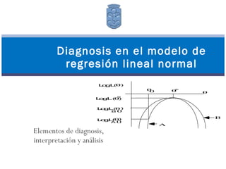 Elementos de diagnosis, interpretación y análisis Diagnosis en el modelo de regresión lineal normal 