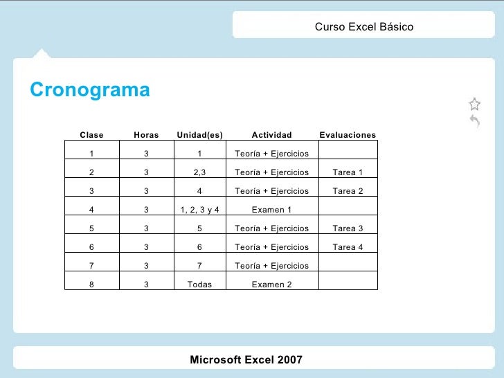 cronograma en excel