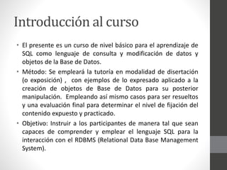Introduccion a SQL | PPTX