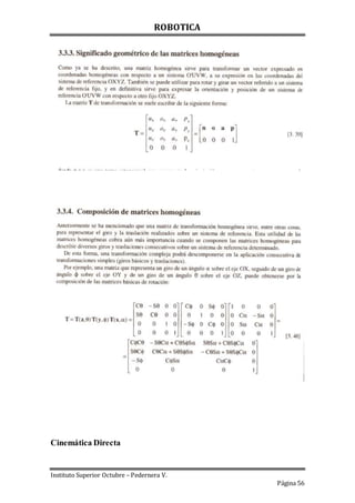 ROBOTICA
Instituto Superior Octubre – Pedernera V.
Página 56
Cinemática Directa
 