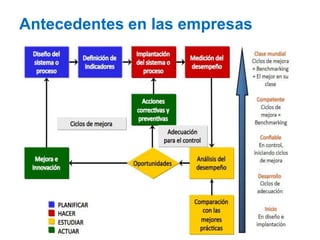 Antecedentes en las empresas
 