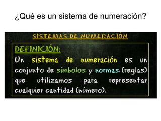 ¿Qué es un sistema de numeración? 
 