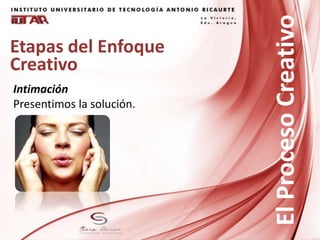 Etapas del Enfoque
Creativo
Intimación
Presentimos la solución.
ElProcesoCreativo
 