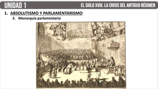 3. Monarquía parlamentaria
1. ABSOLUTISMO Y PARLAMENTARISMO
 