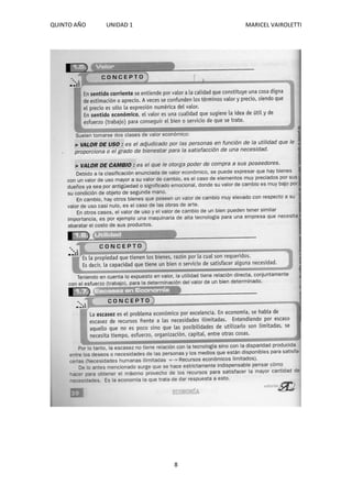 QUINTO AÑO UNIDAD 1 MARICEL VAIROLETTI
8
 