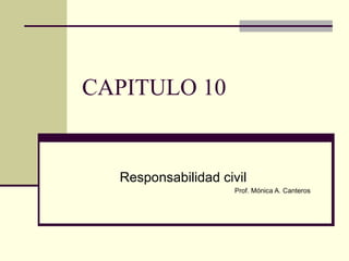 CAPITULO 10
Responsabilidad civil
Prof. Mónica A. Canteros
 