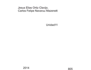 Jesus Elias Ortiz Clavijo. 
Carlos Felipe Navaruu Mazenett 
Unidad11 
2014 805 
 
