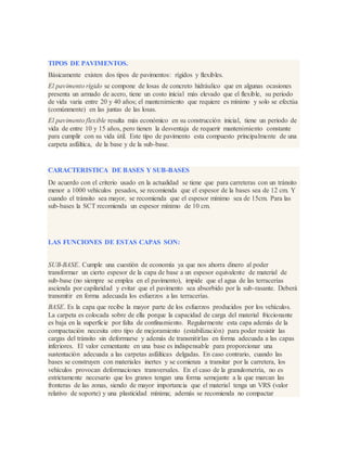 Unidad 1 y 2 el pavimento y sus componentes | DOCX