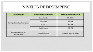 NIVELES DE DESEMPEÑO
 
