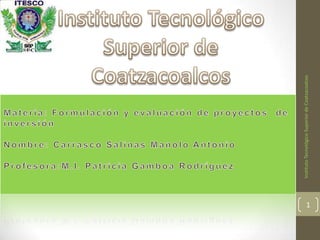 1




    Instituto Tecnológico Superior de Coatzacoalcos
 