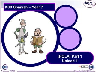 KS3 Spanish – Year 7 ¡HOLA! Part 1 Unidad 1 