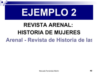 REVISTA ARENAL:  HISTORIA DE MUJERES Arenal - Revista de Historia de las mujeres EJEMPLO 2 