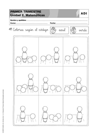 ©GRUPOANAYA,S.A.,Mellevotres1,2,3.EducaciónPrimaria.Materialfotocopiableautorizado.
Nombre y apellidos: ..............................................................................................................................................
Curso: ..................................................................... Fecha: .....................................................................
PRIMER TRIMESTRE
Unidad 2. Matemáticas
ADI
C]o@Al89o>?r:;eNOå ÃsÇÉeNOgjkú45> ÀeJK¬ *+c^_óBCd45i89g`aø. *+a45zVWu67¬ »vDEeHIr89d:;æI D
 