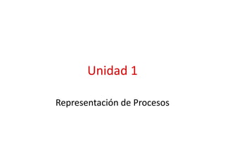 Unidad 1
Representación de Procesos
 