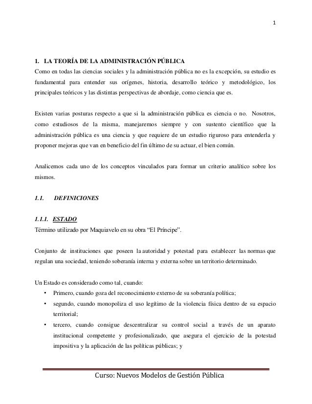 Unidad 1 Nuevos Modelos De Gestión Pública - 