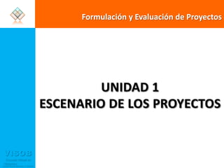 Formulación y Evaluación de Proyectos  UNIDAD 1 ESCENARIO DE LOS PROYECTOS 