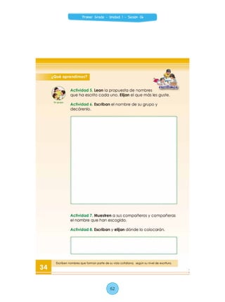 62
Primer Grado - Unidad 1 - Sesión 06
 