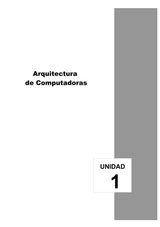 UNIDAD
1
Arquitectura
de Computadoras
 