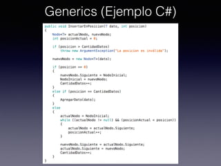 Generics (Ejemplo C#)
 